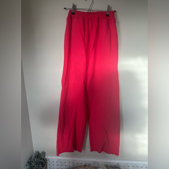 Storets Nadia red slash wide leg sweatpants s/m - Picture 3 of 4